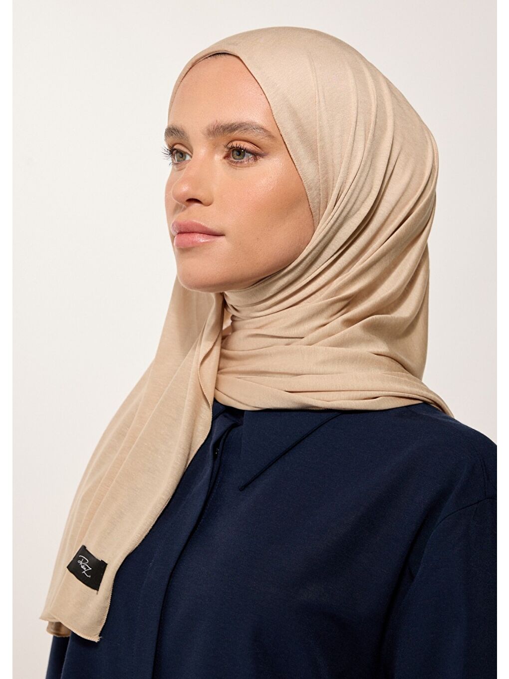 Tesettür Şal - Bej Penye-2