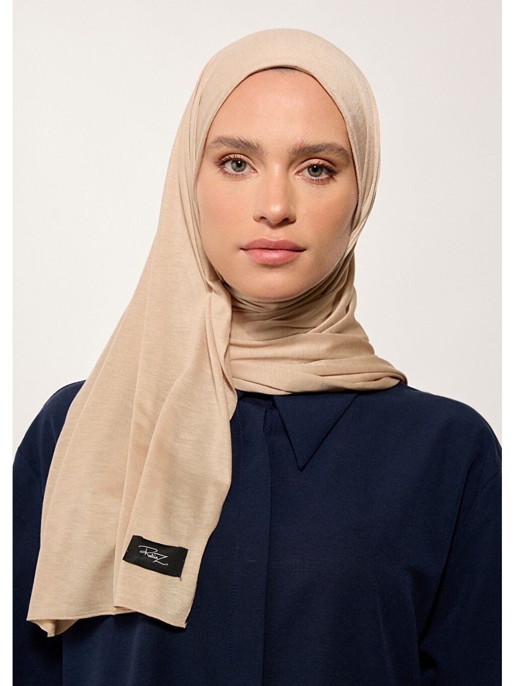Tesettür Şal - Bej Penye-3