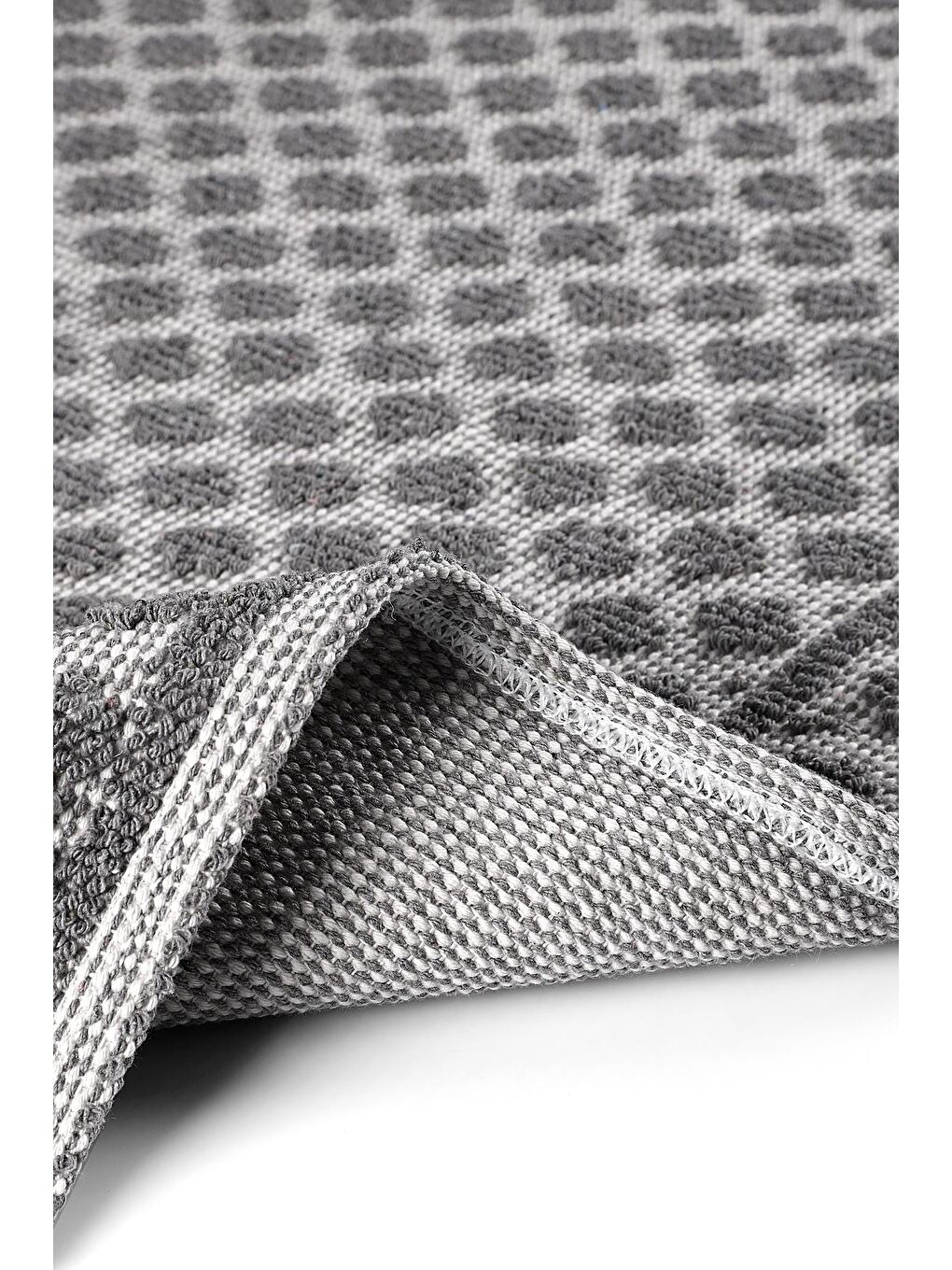 Granada Doğal Pamuklu 2'li Banyo Paspas & Halı Seti 60X100+50X60 Cm - Gri-4