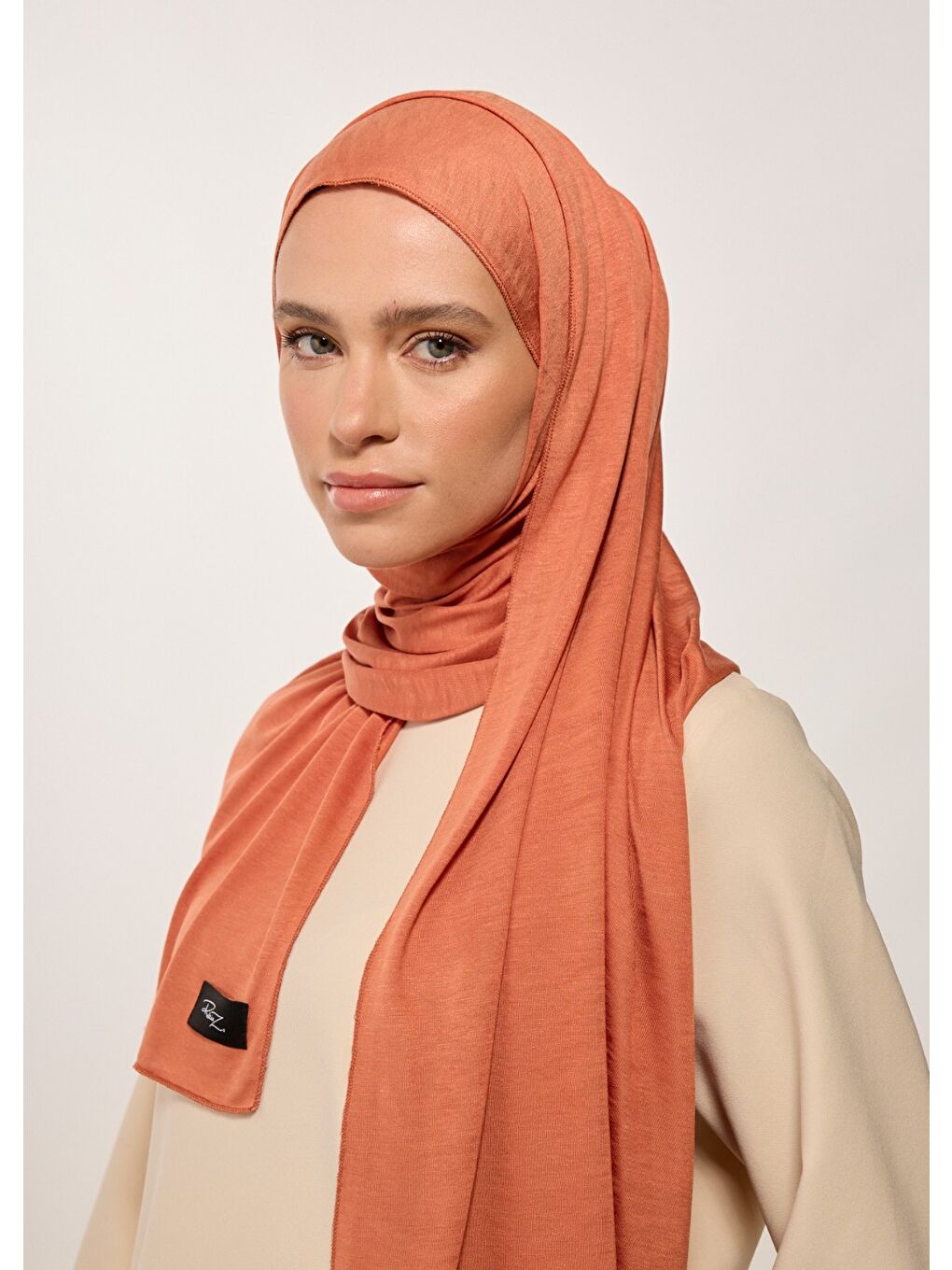 Turuncu Tesettür Şal - Rust Penye-1