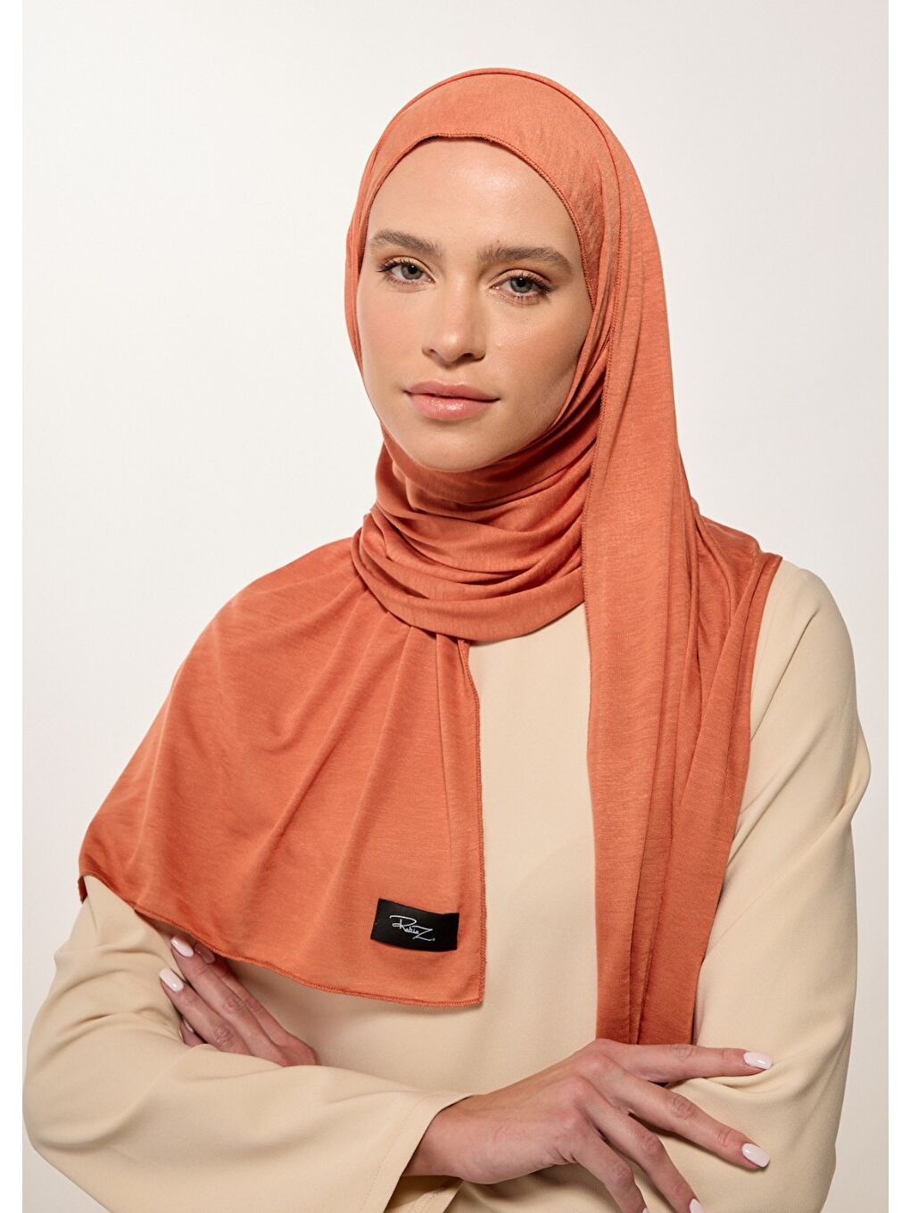Turuncu Tesettür Şal - Rust Penye-3