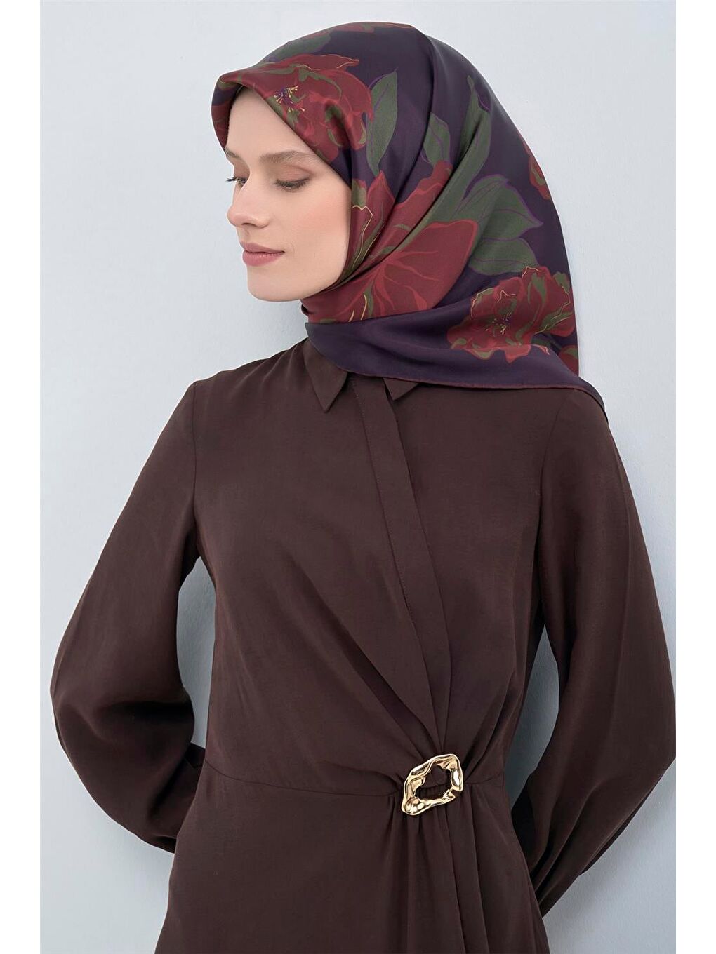 Mürdüm Saf İpek Sura Eşarp 9509D 59