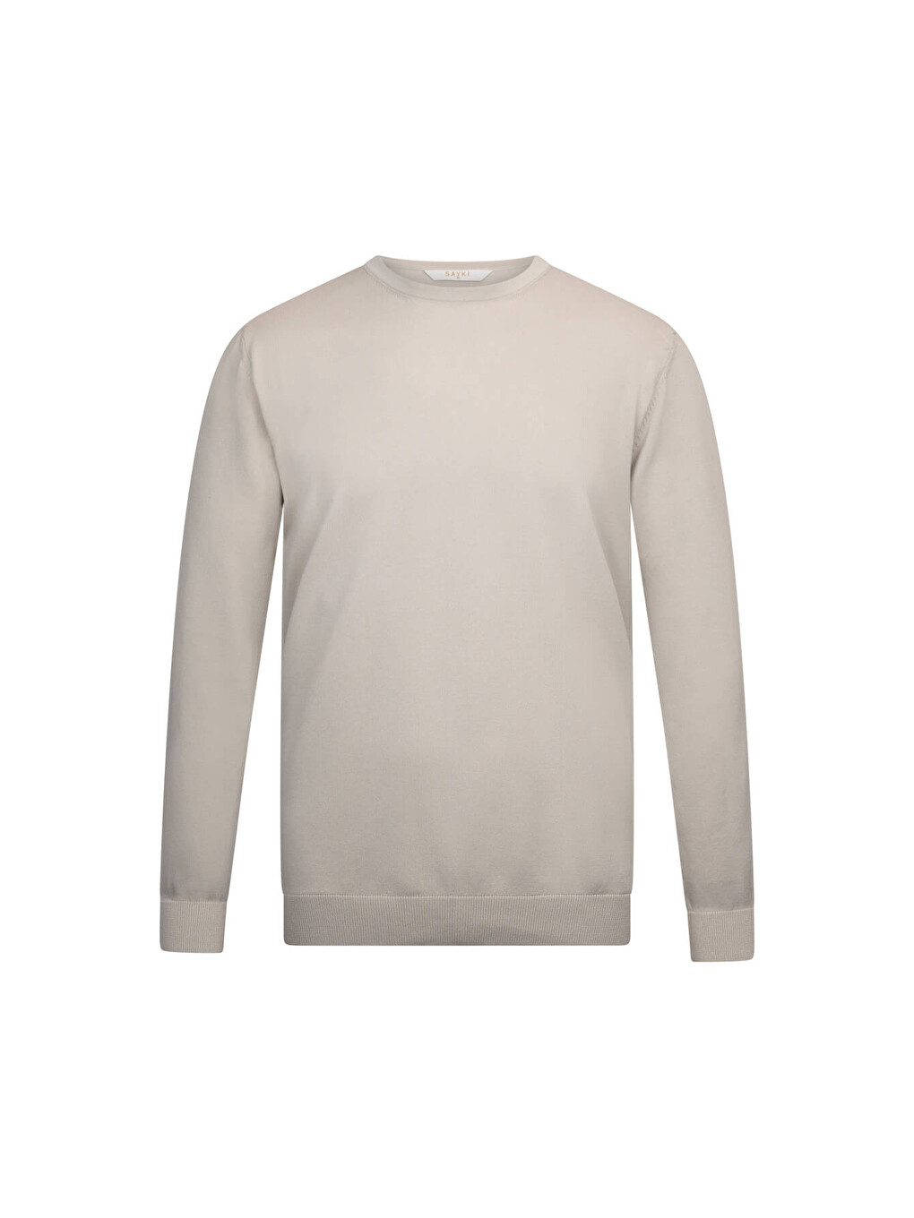 Bej Vizon Regular Fit Bisiklet Yaka Rayon Triko Kazak
