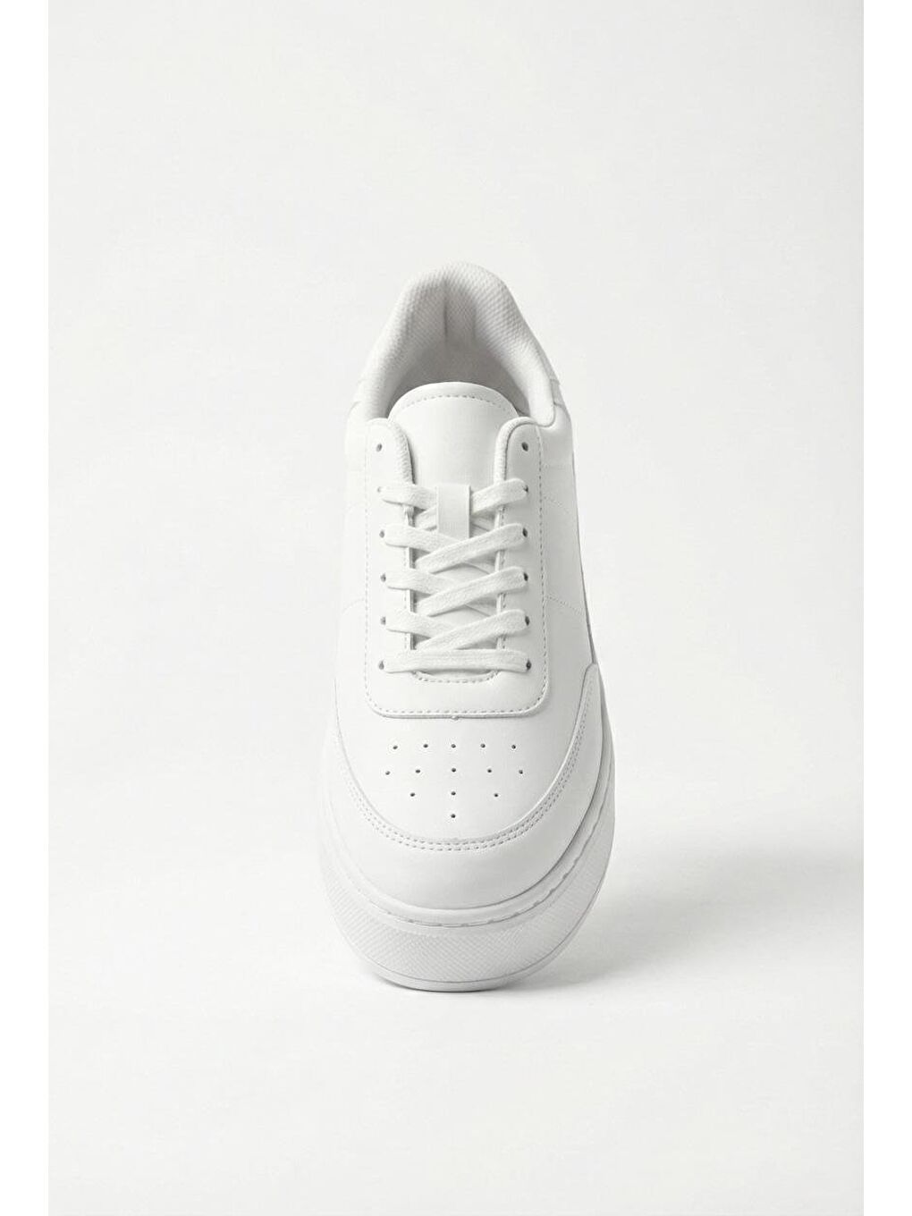 Erkek Yüksek Tabanlı Bağcıklı Spor Ayakkabı Beyaz-2