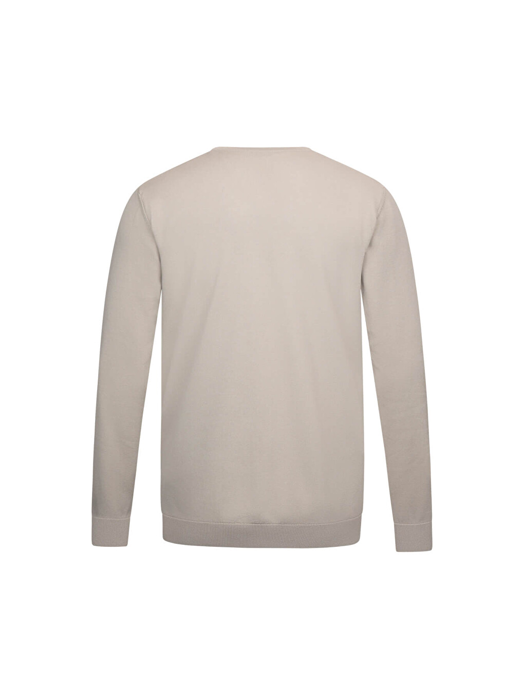 Bej Vizon Regular Fit Bisiklet Yaka Rayon Triko Kazak-1