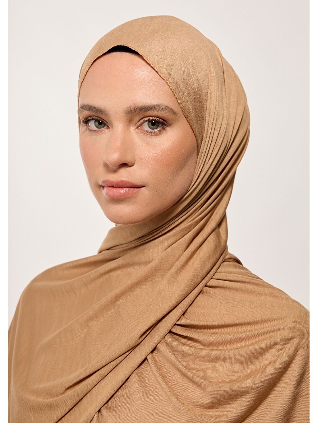 Kahverengi Tesettür Şal - Camel Penye