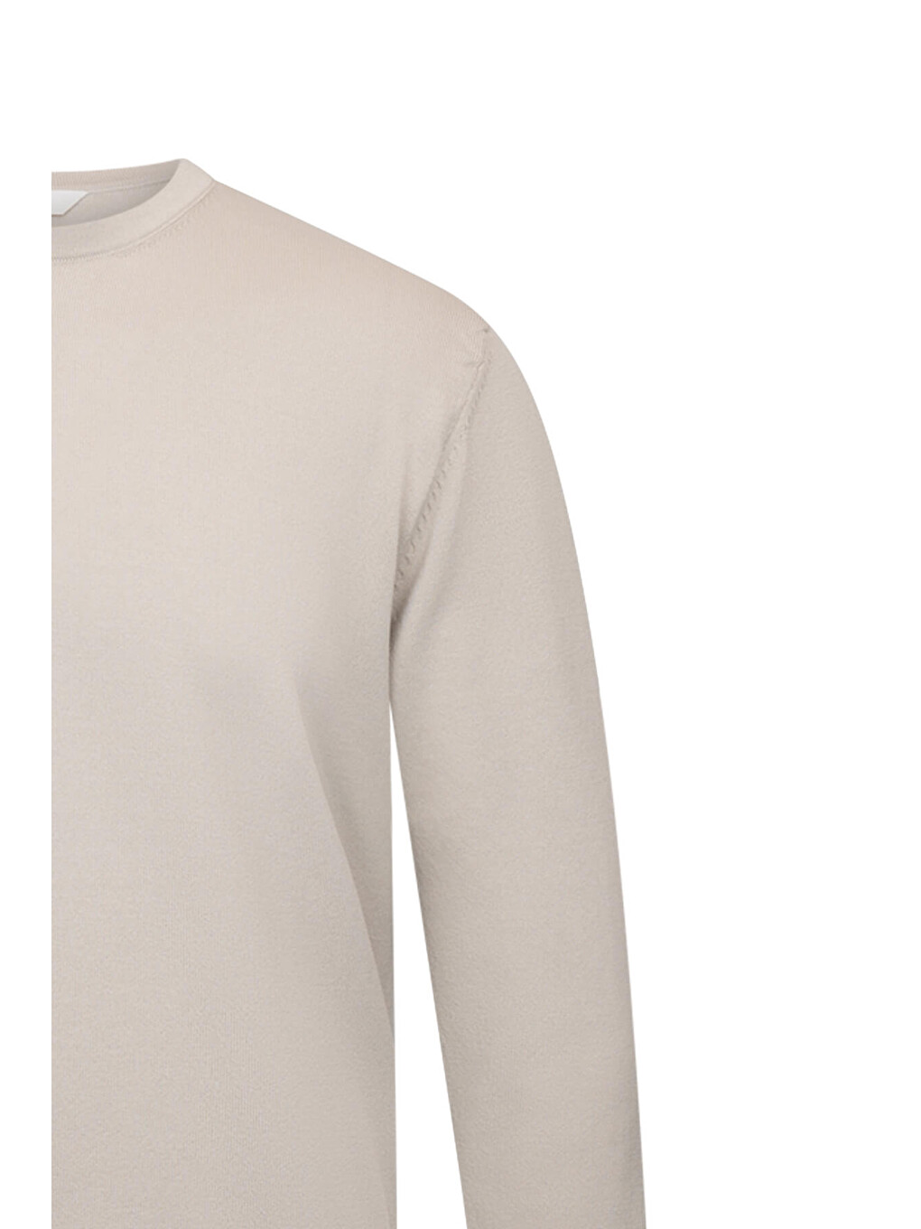 Bej Vizon Regular Fit Bisiklet Yaka Rayon Triko Kazak-2
