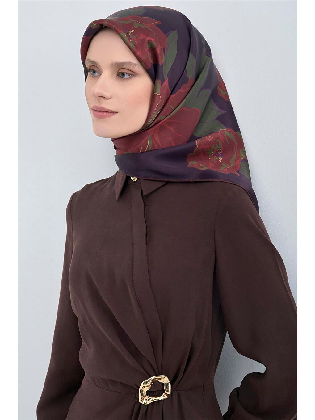 Mürdüm Saf İpek Sura Eşarp 9509D 59-1