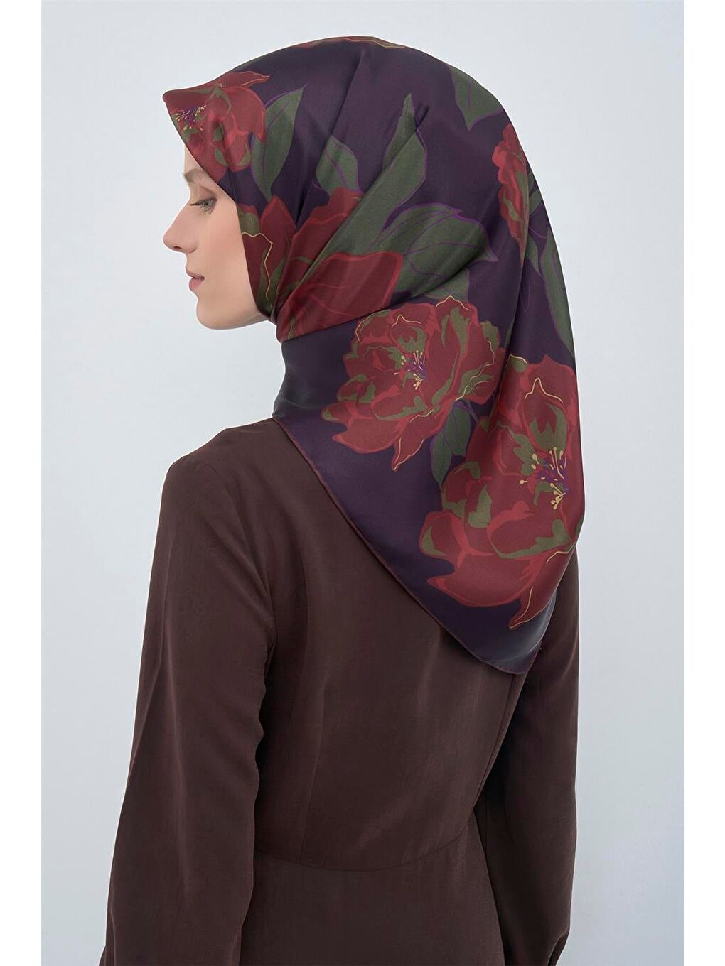 Mürdüm Saf İpek Sura Eşarp 9509D 59-3