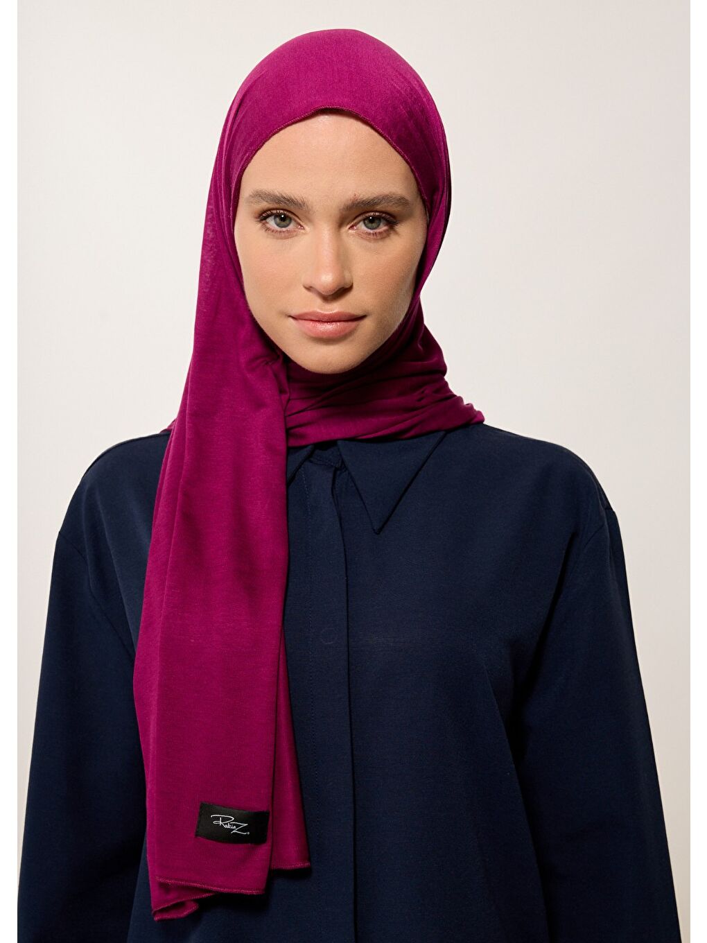 Fuşya Tesettür Şal - Koyu Vişne Penye