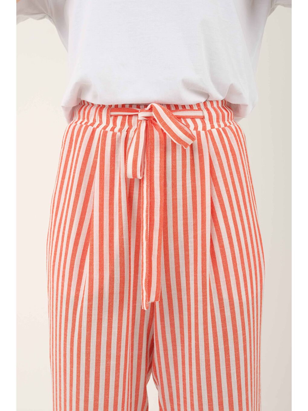 Kırmızı Çizgili Pantolon Nar Çiçeği-4