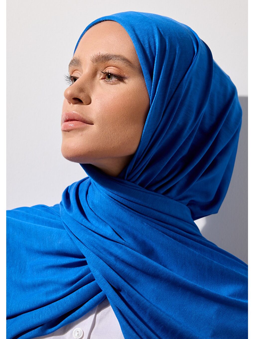 Mavi Tesettür Şal - Saks Penye