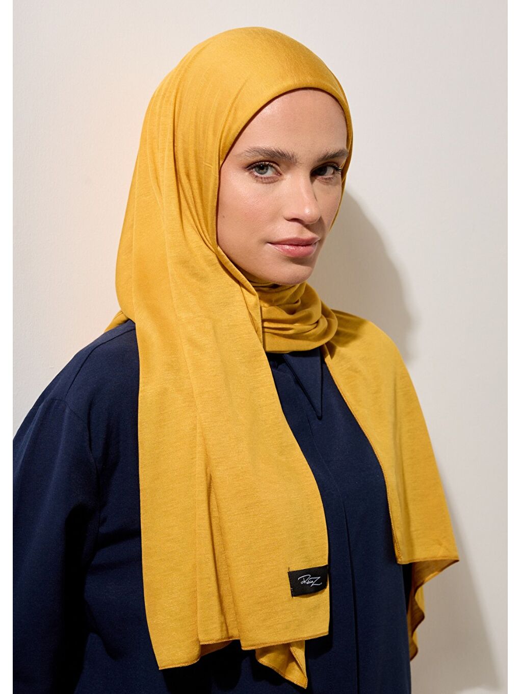 Sarı Tesettür Şal - Hardal Viskon-1