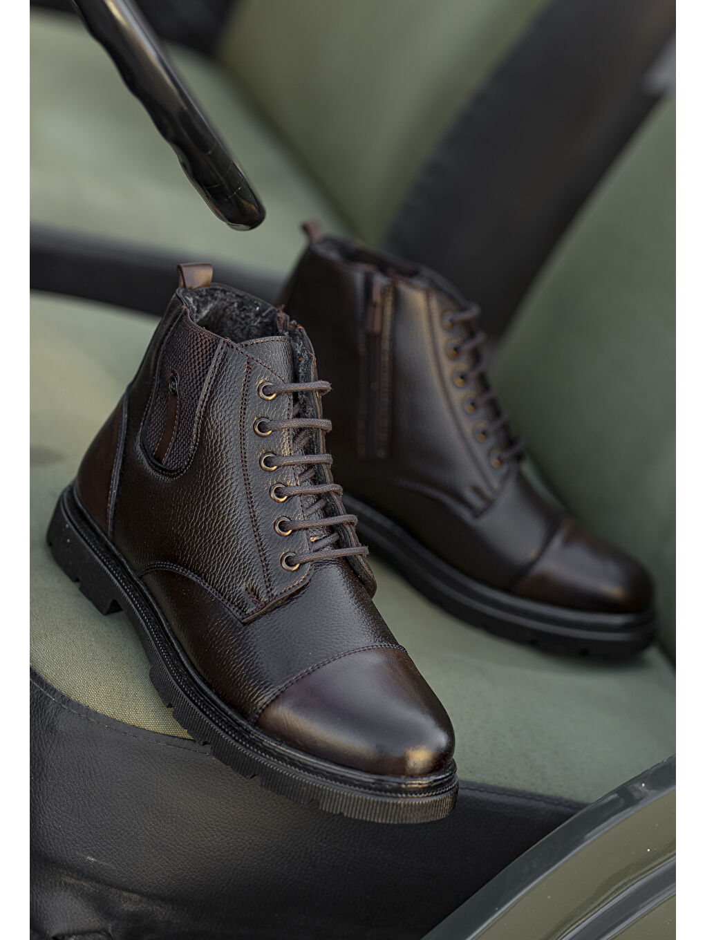 Kahverengi Darko Su Ve Soğuk Geçirmez İçi Kürklü Unisex 36-46 Büyük Numara Mevcut Bot-3