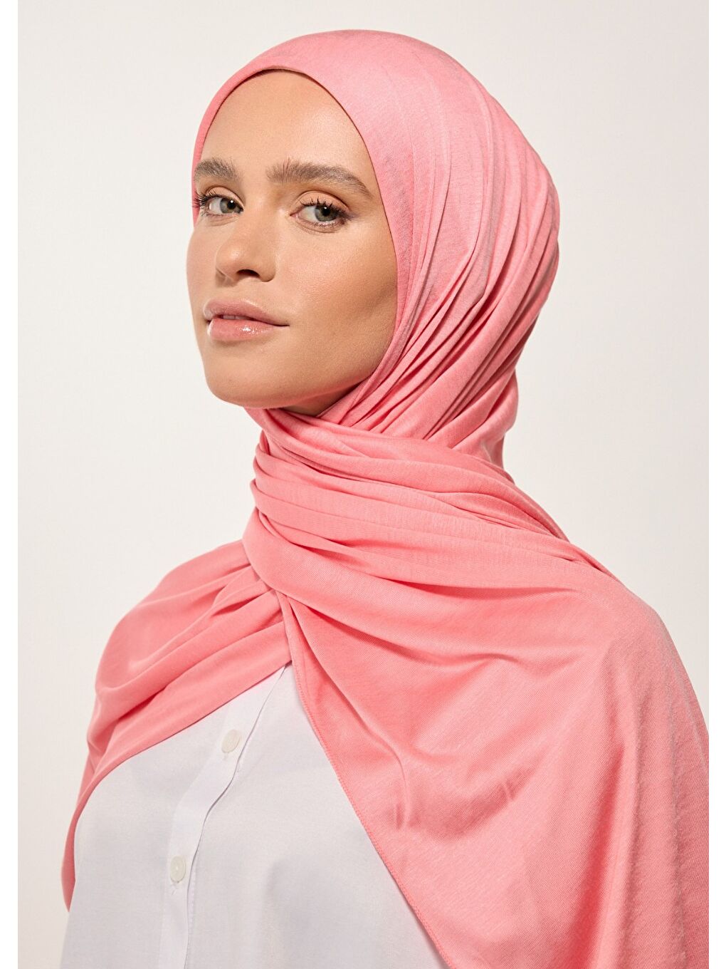 Pembe Tesettür Şal - Soğan Kabuğu Viskon-1