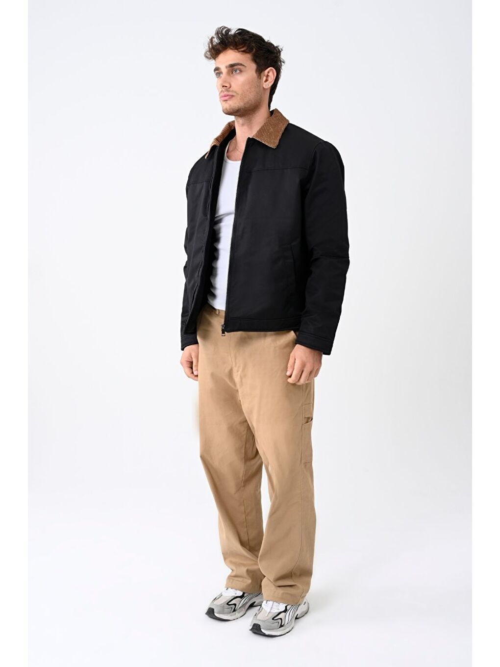 Siyah Vibes X Vesto Classic Kadife Görünüm Yakalı Erkek Ceket 005-2