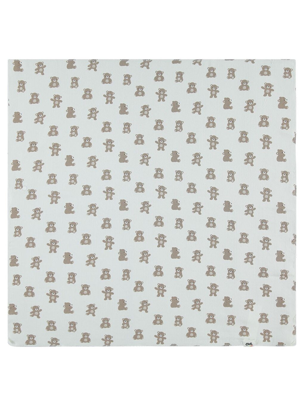 Baby Ayıcık Baskılı Müslin 75*75 Battaniye - Bej