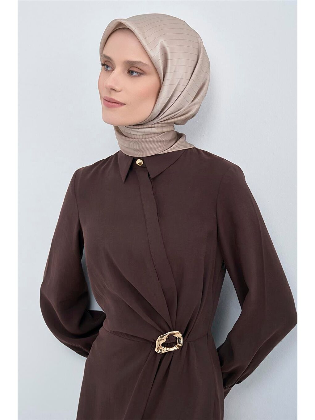 Bej Saf İpek Twill Eşarp 9526D 82