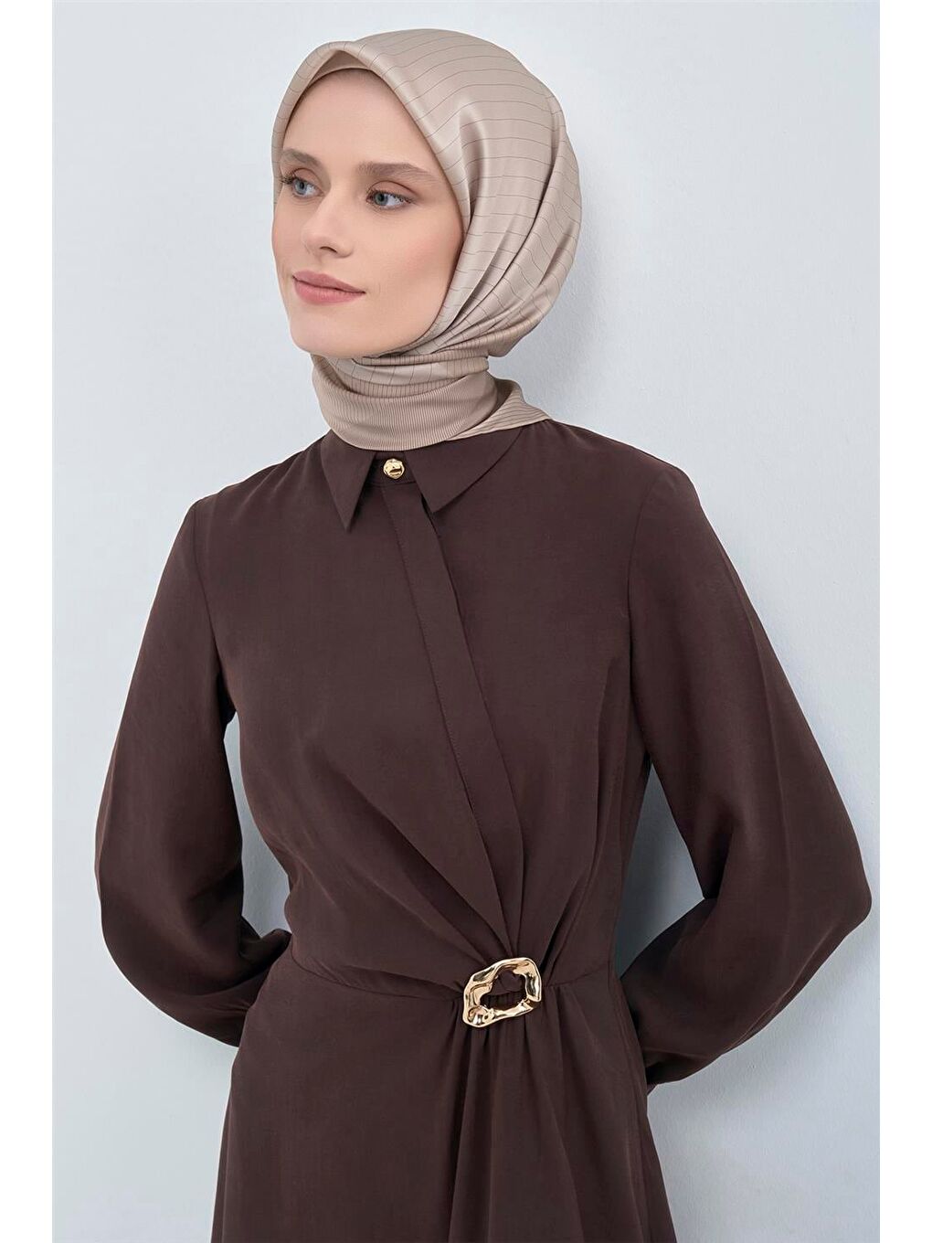 Bej Saf İpek Twill Eşarp 9526D 82-1