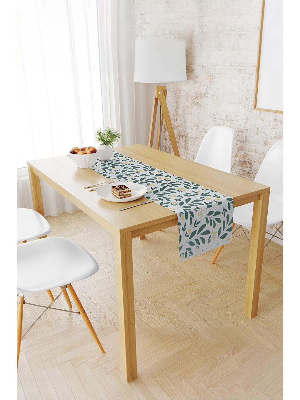 Sarı Dal Desenli Runner