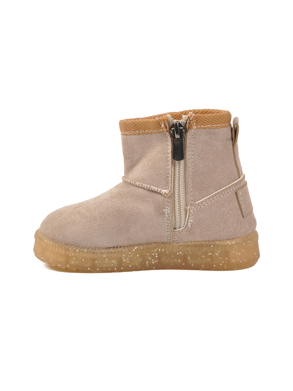 Bej Vizon İçi Kürklü Fermuarlı Bebek Bot 1212 B-1