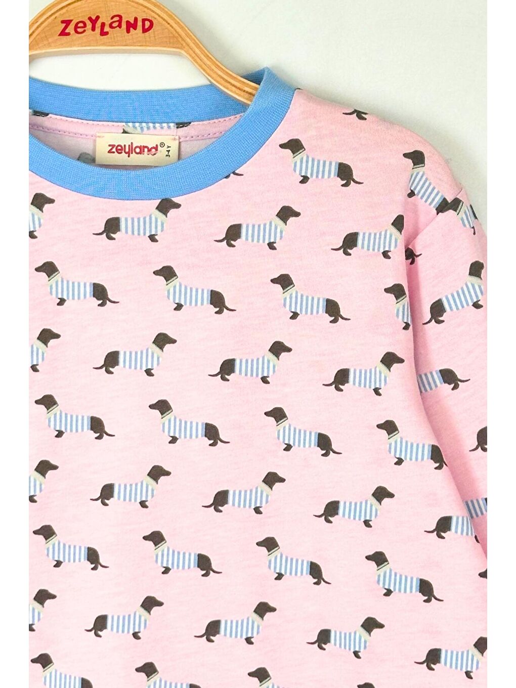 Unisex Çocuk Desenli Pijama Takımı - Pembe-2