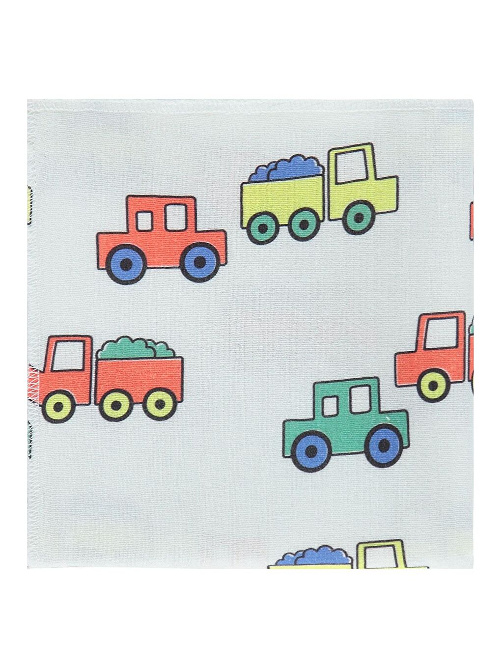 Baby Taşıtlar Baskılı Müslin 75*75 Battaniye - Ekru-1