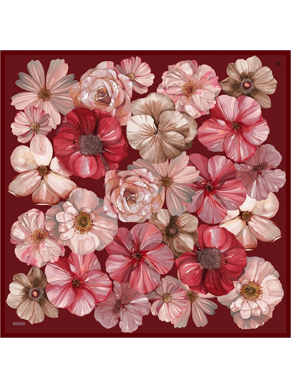 Bordo Saf İpek Sura Eşarp 9503D 32-4