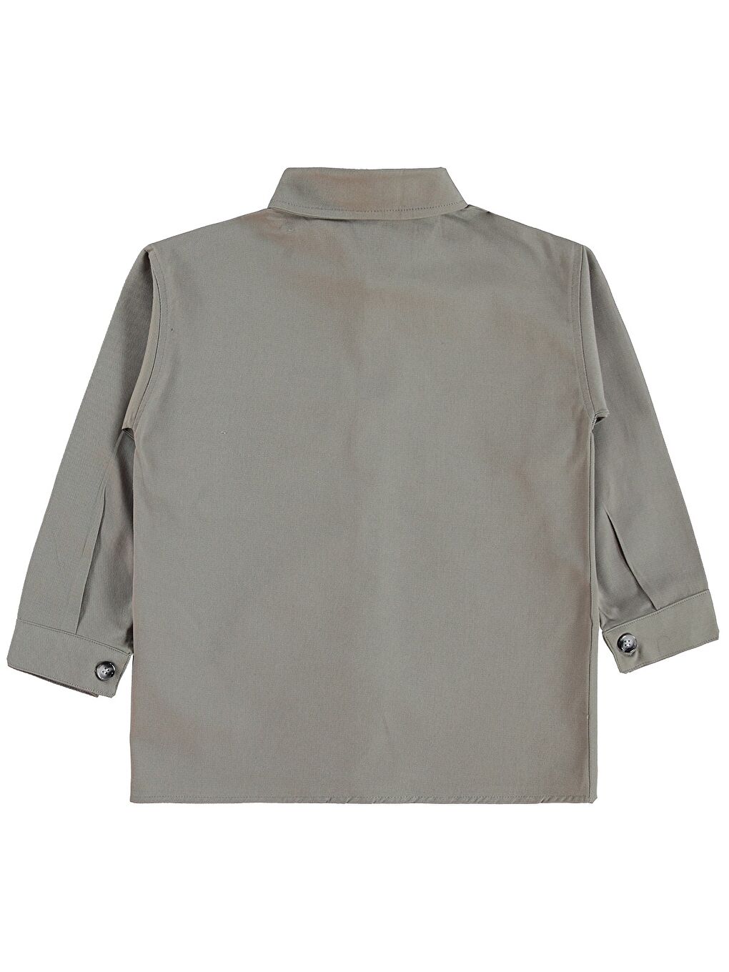 Boys Çift Cepli Tişörtlü 6-9 Yaş Gömlek - Gri-2