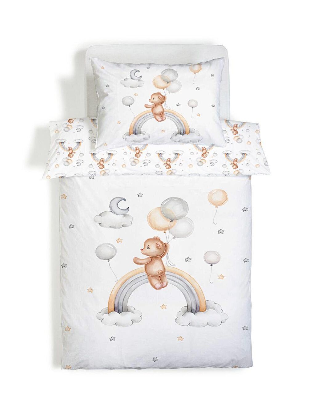 Karışık Çift Taraflı  Desenli Çarşafsız Takım Tek Kişilik Nevresim Takımı 160x220 Cm-1