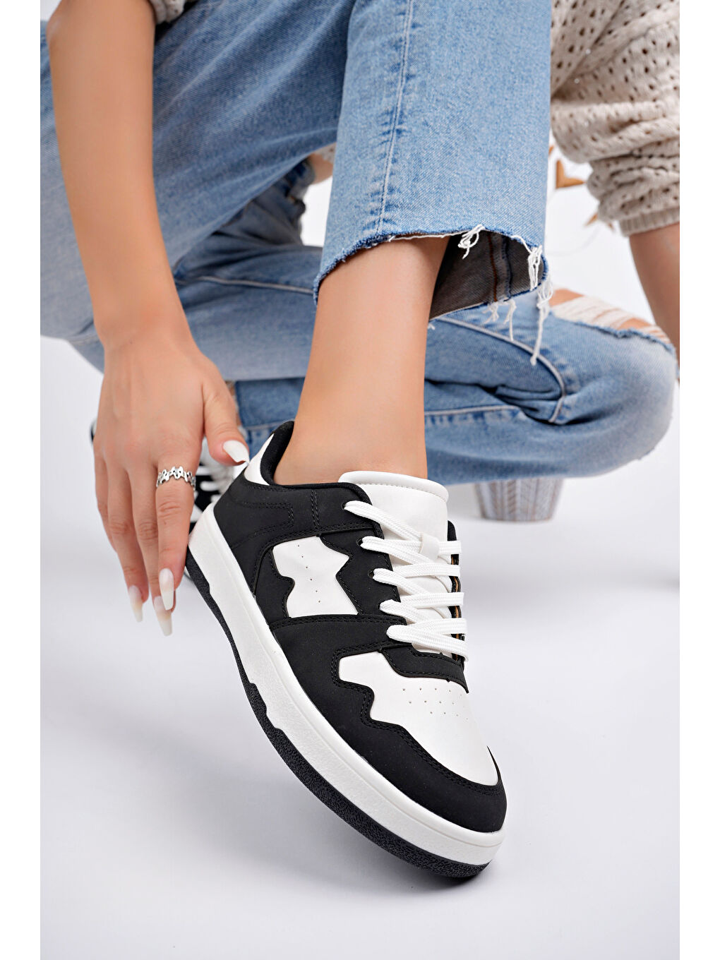 Siyah Kadın Günlük Sneaker Ayakkabı-4