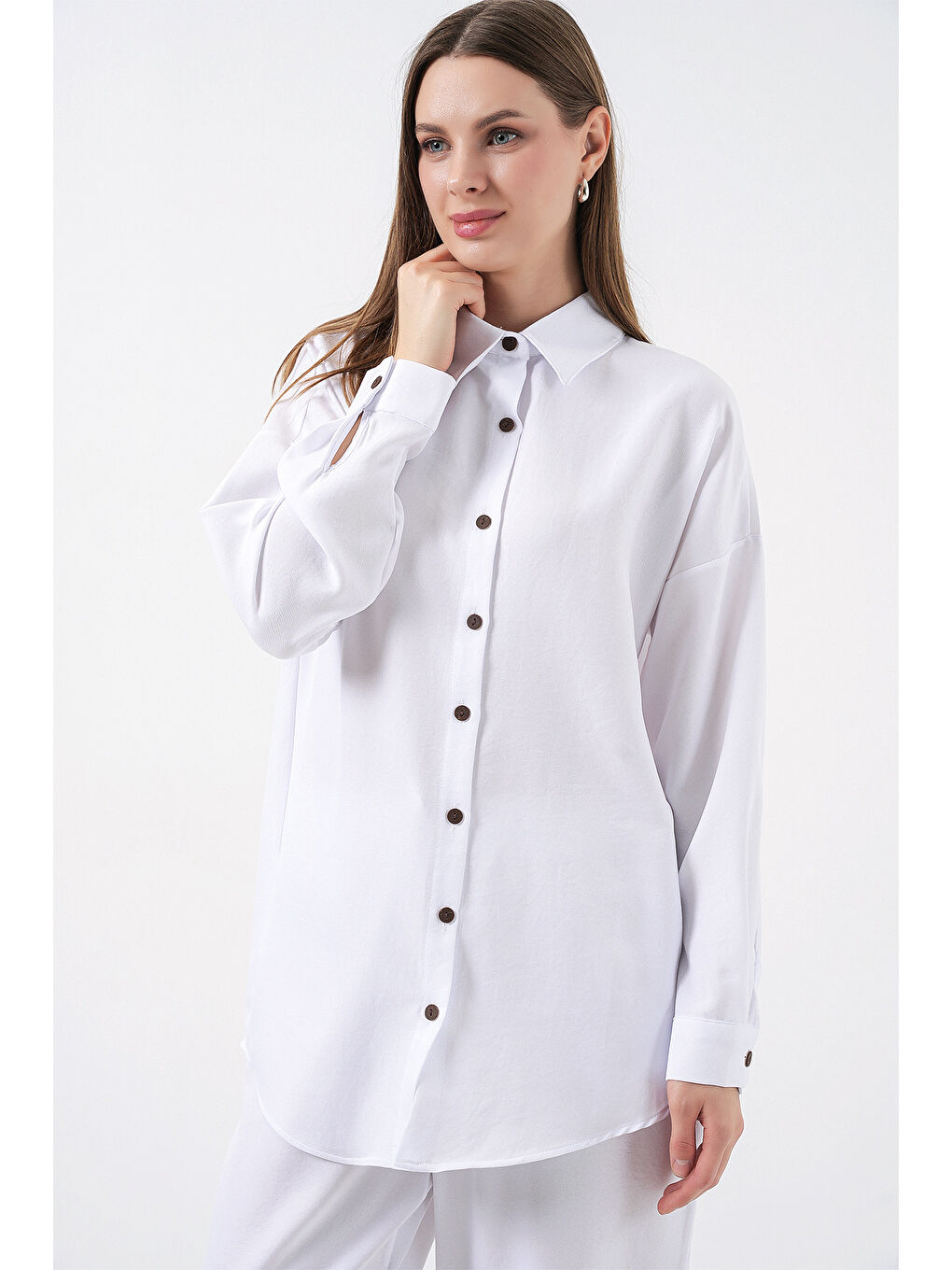 6622 Keten İkili Takım - Beyaz-1