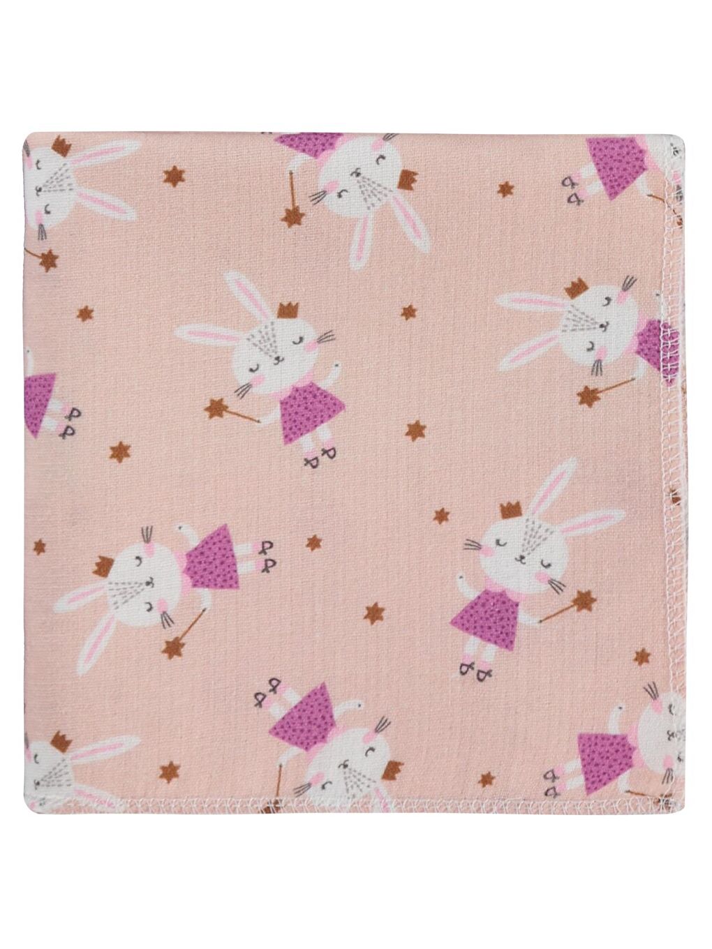 Pembe Baby Sihirli Tavşan Empirme 75x75 Cm Battaniye - Pudra-2
