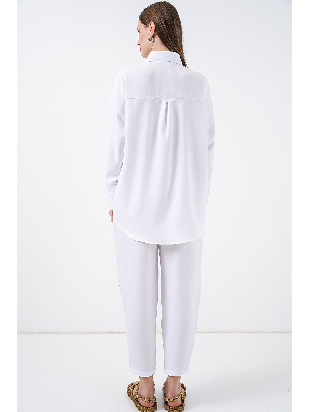 6622 Keten İkili Takım - Beyaz-6