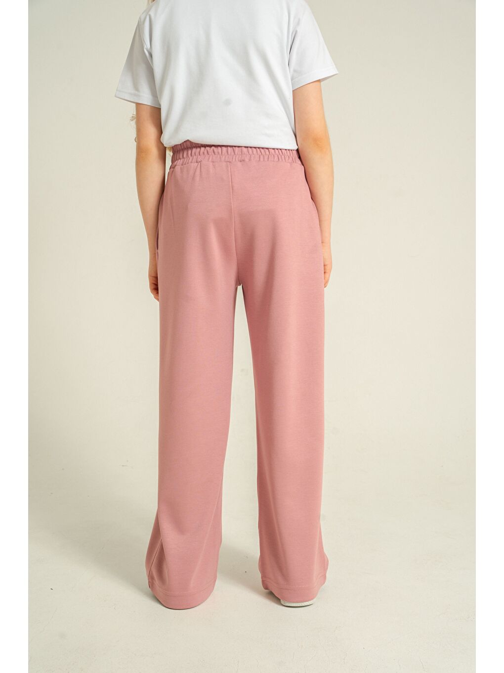 Pembe Ön Pileli Yumuşak Dokulu - Comfort Kumaş Kız Çocuk Eşofman Altı-6