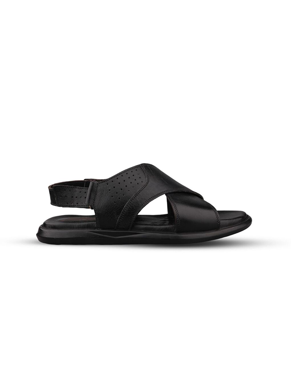 Erkek Günlük Sandalet - Siyah, Deri-2