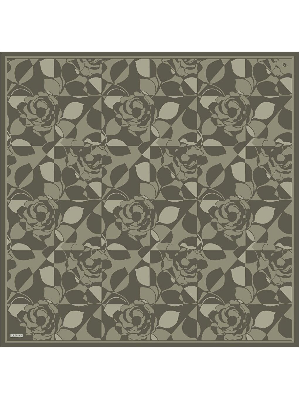 Haki Saf İpek Sura Eşarp 9551D 53-4