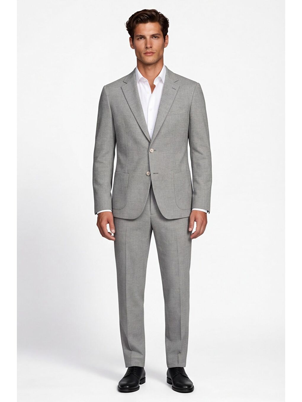 Bej Giotelli Erkek Taş Dar Kesim Slim Fit Viskon Armürlü Klasik Yaka 6 Drop Takım Elbise-2