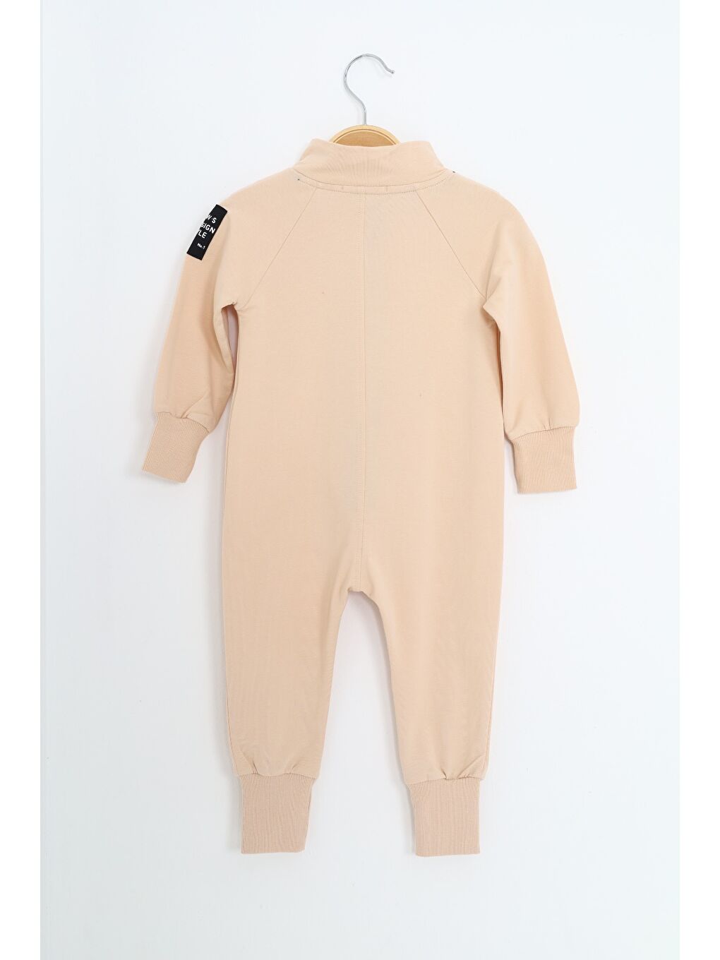 Bej Erkek Çocuk Kolu Arma Detaylı Tulum-3
