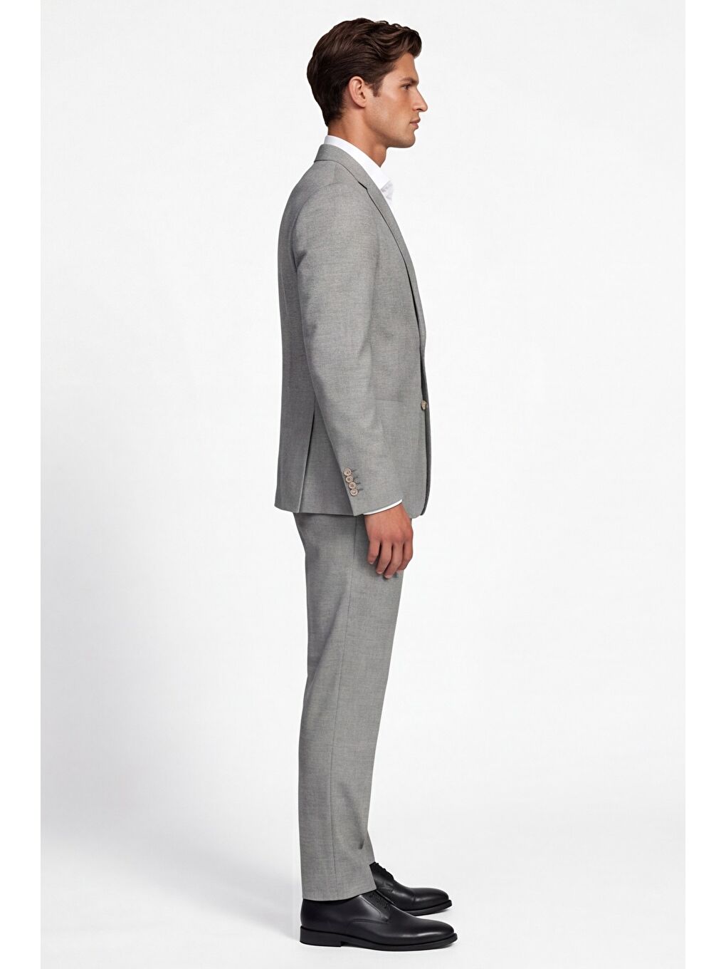 Bej Giotelli Erkek Taş Dar Kesim Slim Fit Viskon Armürlü Klasik Yaka 6 Drop Takım Elbise-3