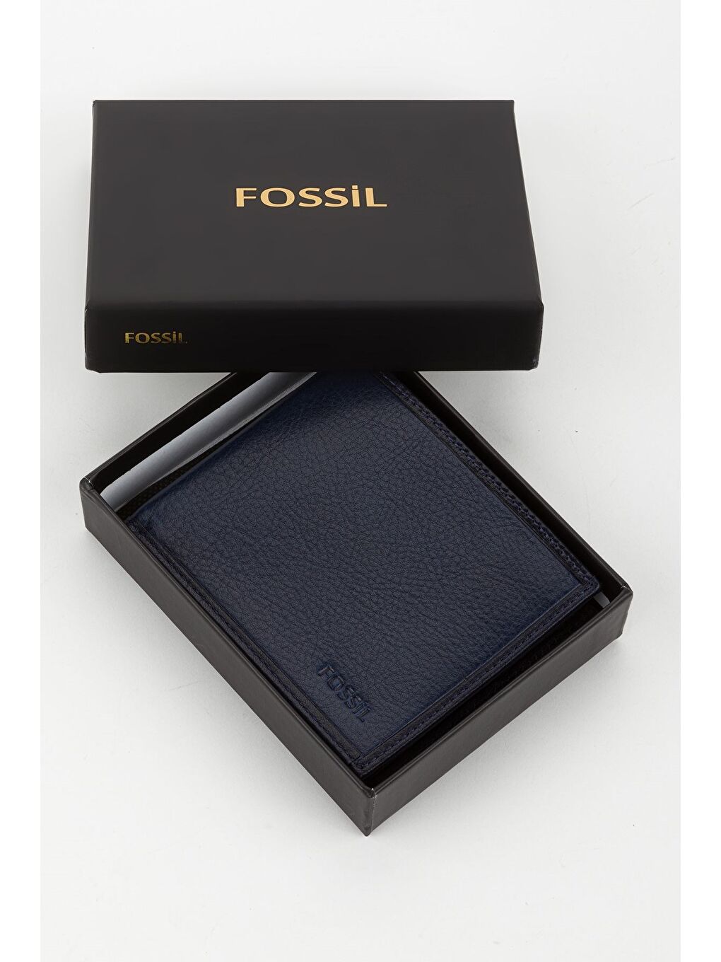 Lacivert Kutulu Hakiki Deri Taba  Yatay Erkek El Portföyü Cüzdan-5