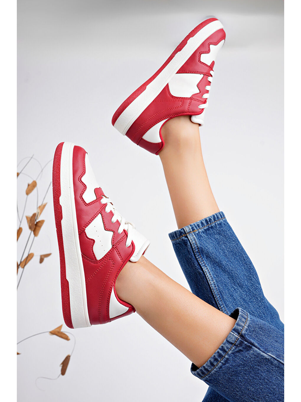 Kırmızı Kadın Günlük Sneaker Ayakkabı-2