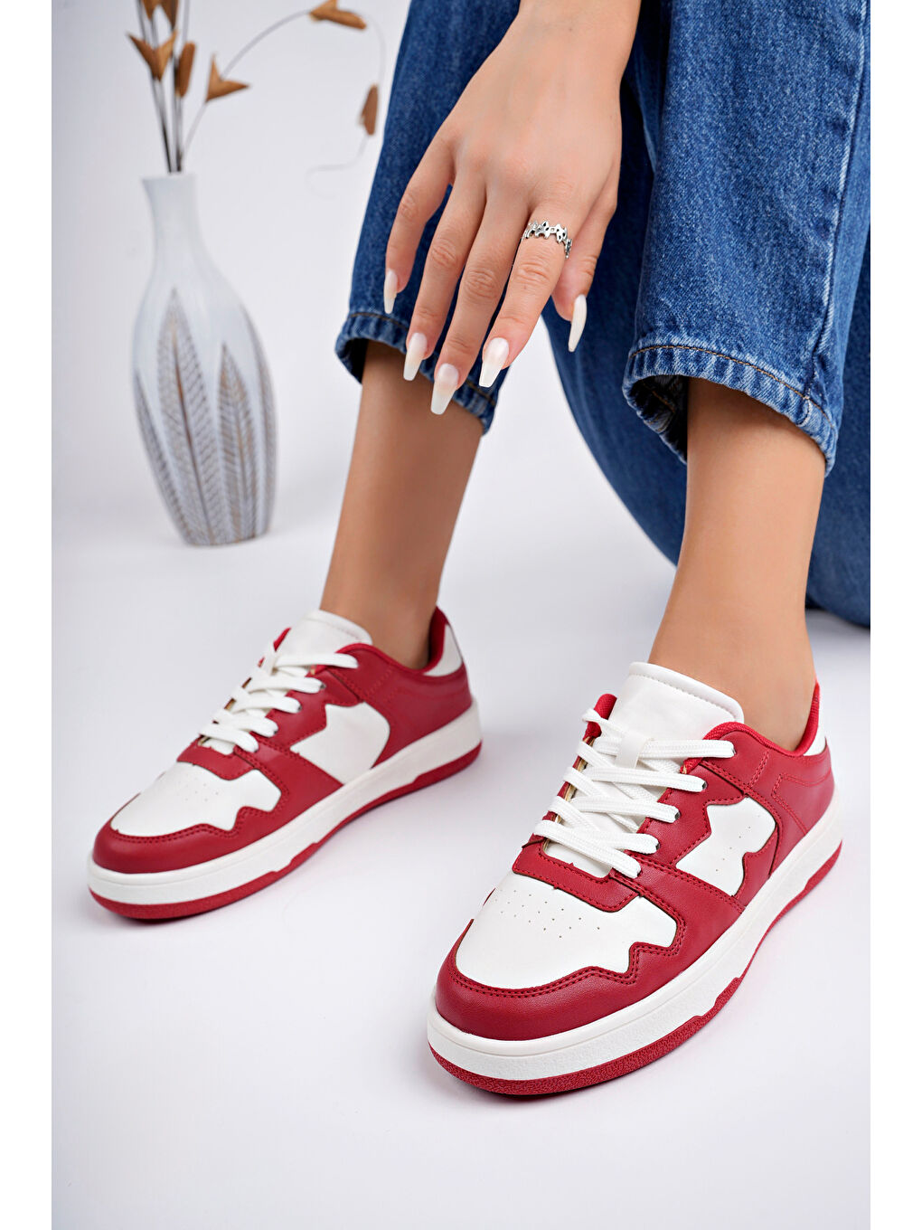 Kırmızı Kadın Günlük Sneaker Ayakkabı-3
