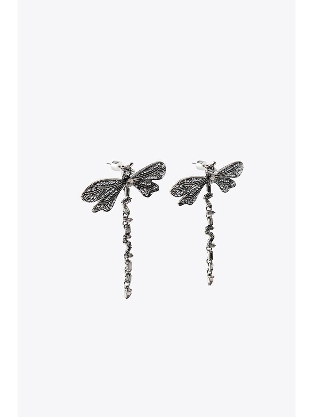 Gri Parlak Taşlı Yusufçuk Küpe-2