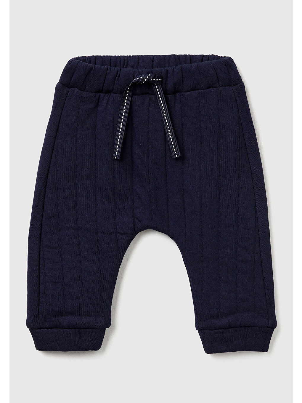 Bebek Lacivert Logo Etiketli Beli Lastikli İpli Hafif Dolgulu Eşofman Altı