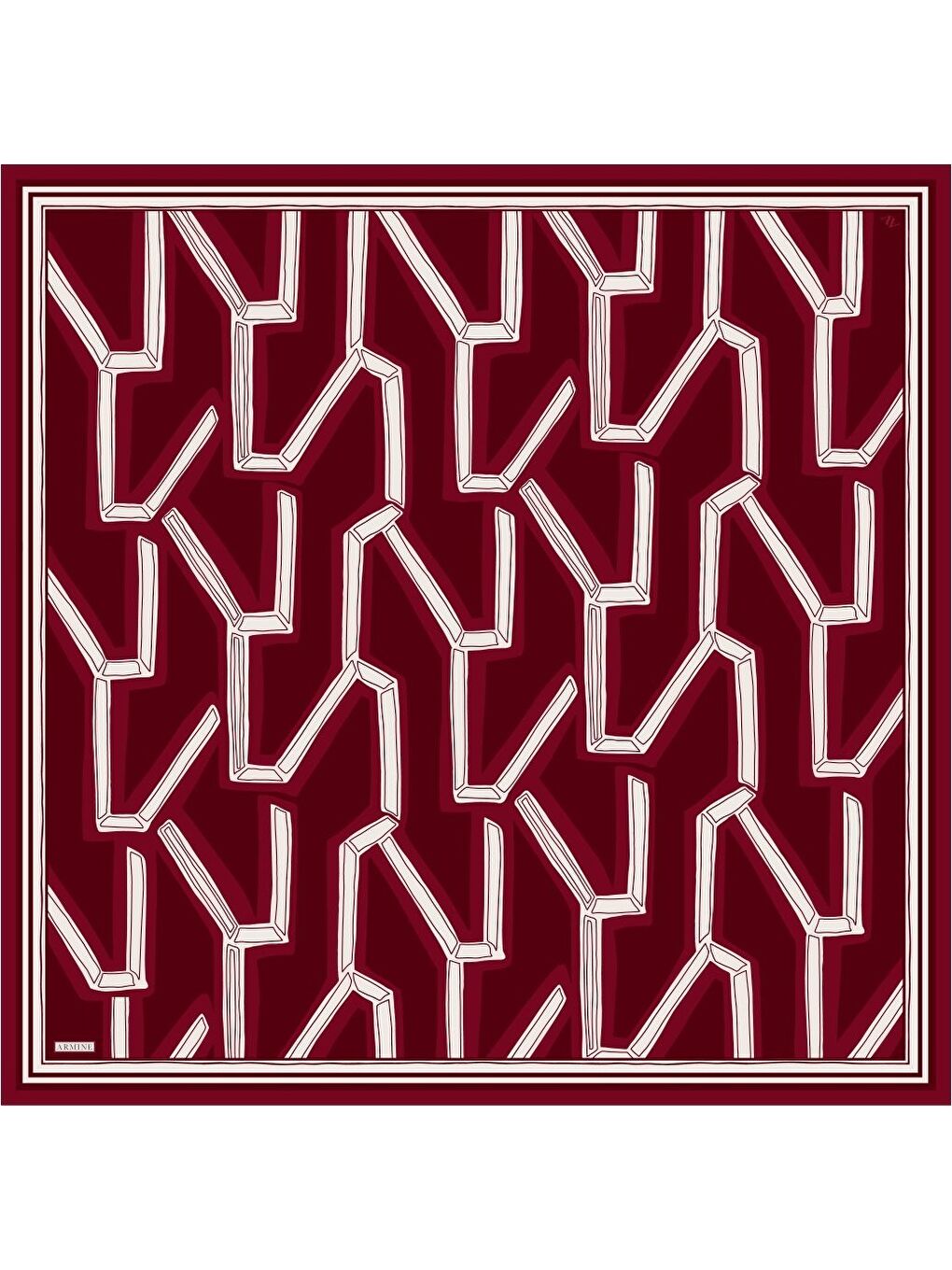 Bordo Saf İpek Twill Eşarp 9547D 83-4