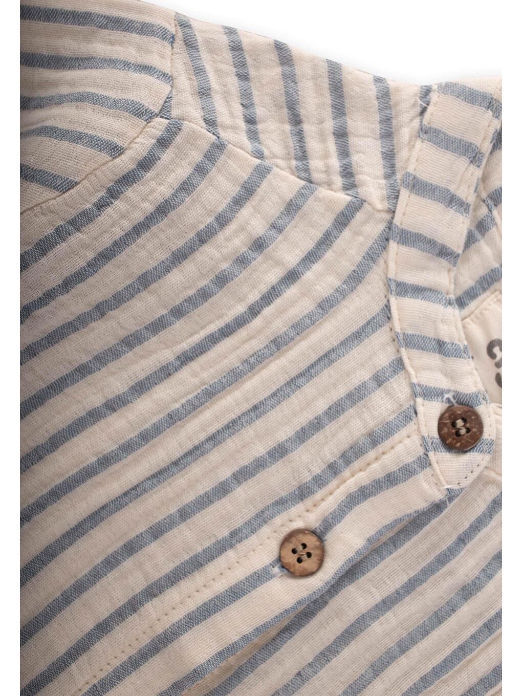 Müslin Gömlek 2-10 Yaş İndigo Kalın Çizgili-2