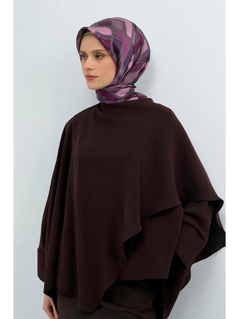 Mürdüm Saf İpek Twill Eşarp 9504d 09-1