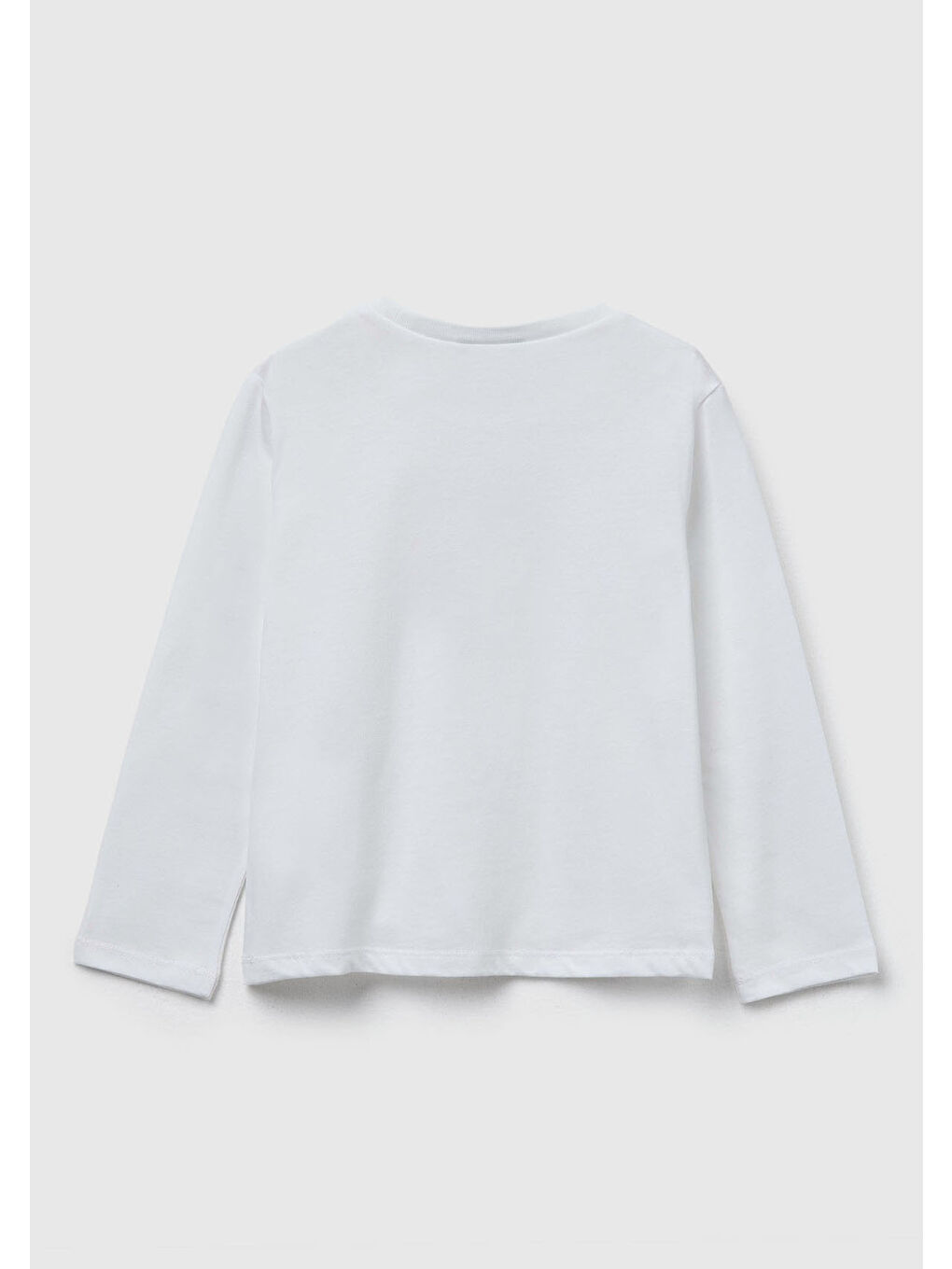 Ekru Kız Çocuk Krem Önü Baskılı Ribana Yakalı Regular Fit Sweatshirt-1