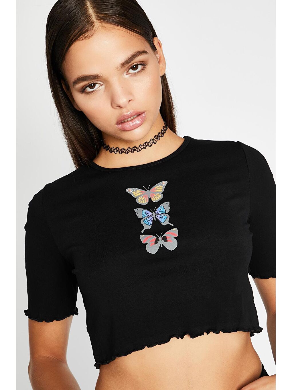 Siyah Tattoo Choker Kolye 2'li Set